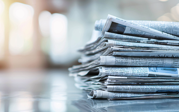 stack of newspapers