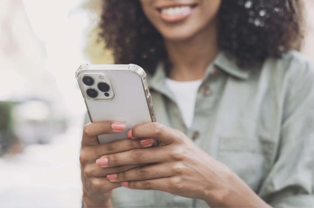 woman using phone